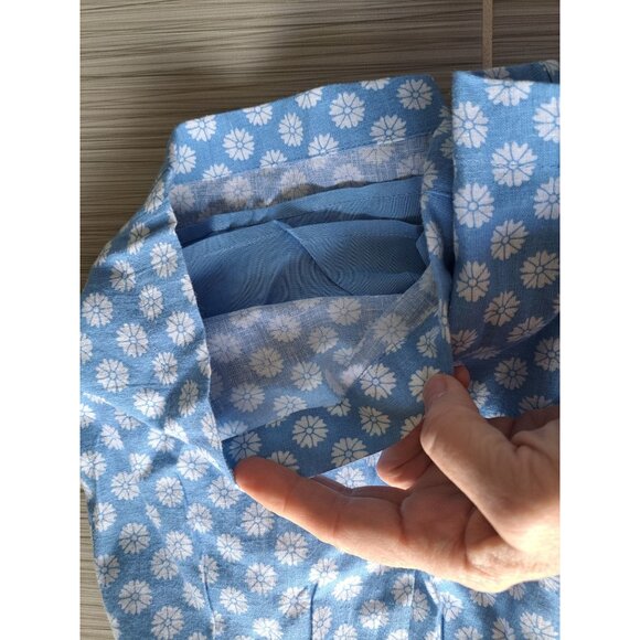 New Abercrombie & Fitch Womens Blue Floral Linen Blend Elastic Waist Shorts XS - Picture 7 of 11